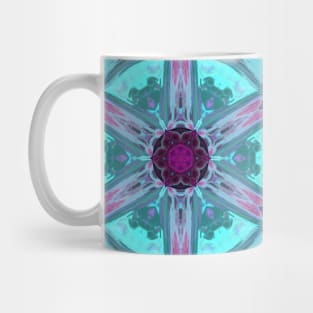 Mosaic Kaleidoscope Flower Blue and Red Mug